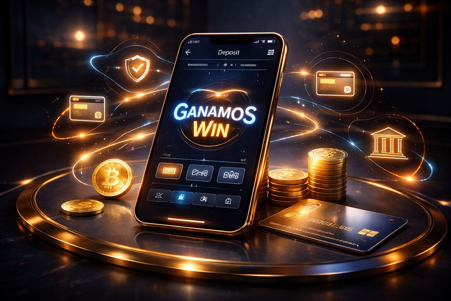 Página de pagos de GanamosWin con opciones de depósito y retiro para jugadores en Argentina